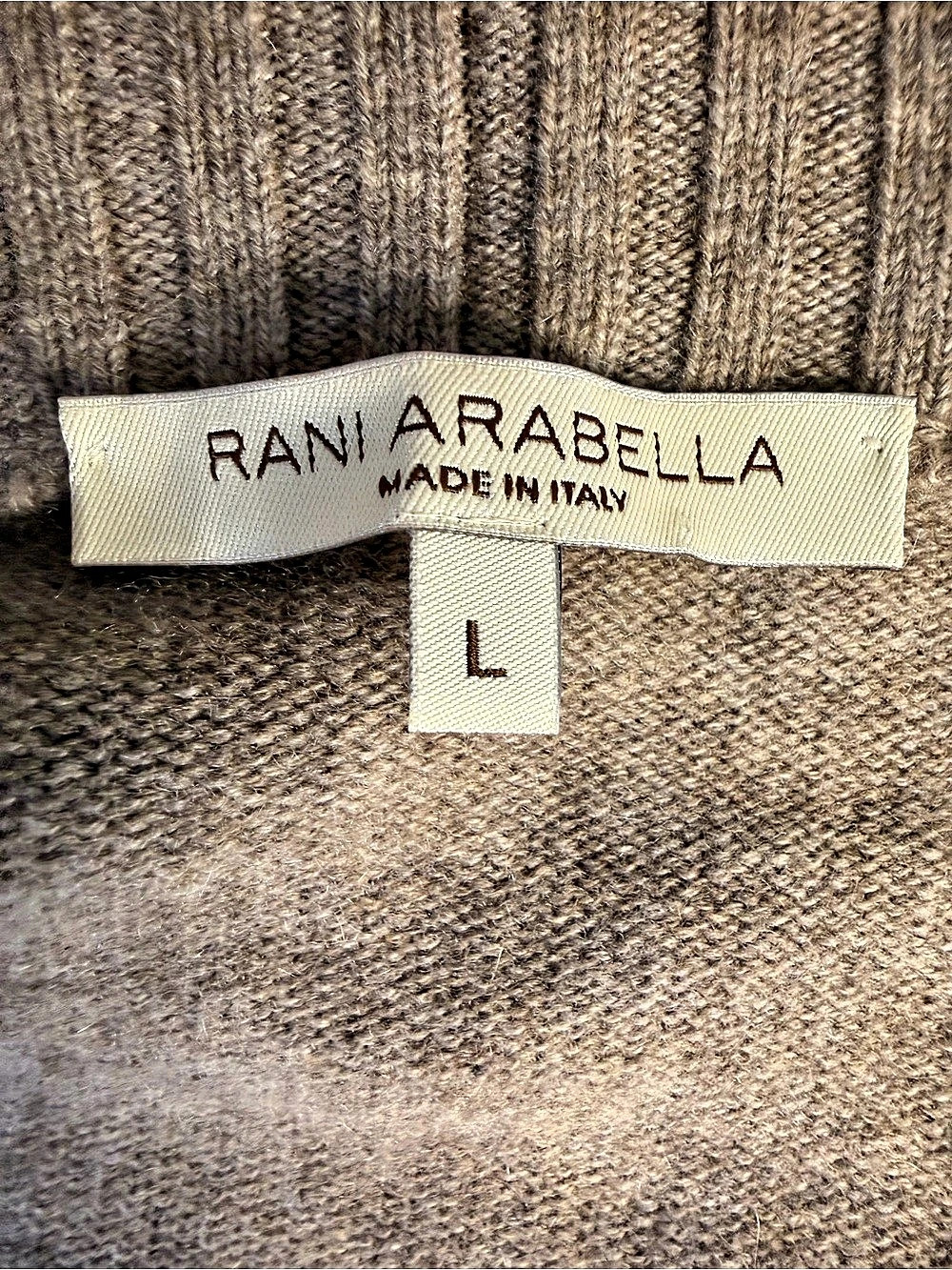 Rani Arabella Cashmere Cardigan in Brown Size Large With Leather Bit Closure - Picture 5 of 11